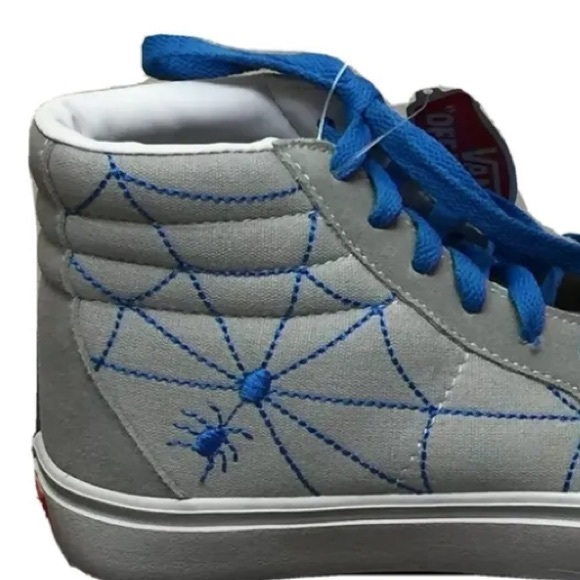 New Vans VN-OJPred Hi-Cut Leather Unisex Shoes Spider Web Embroidered  M8.5 W10 - Picture 2 of 2